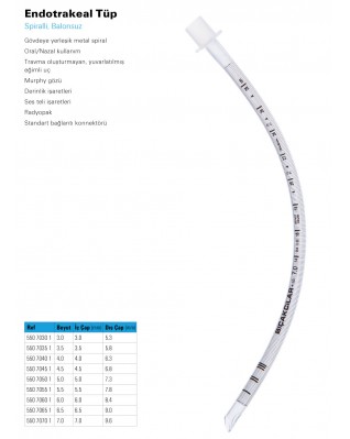 Endotrakeal Tüp Spiralli (Balonsuz)