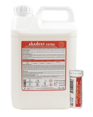 AKADENT EXTRA Tıbbi Alet ve Endoskoplar için Konsantre Ön Temizlik ve Dezenfeksiyon Solüsyonu