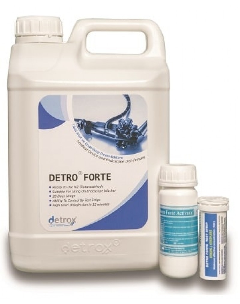 DETRO FORTE %2 Gluteraldehit Bazlı Alet ve Enzoskop Yüksek Düzey Dezenfektanı