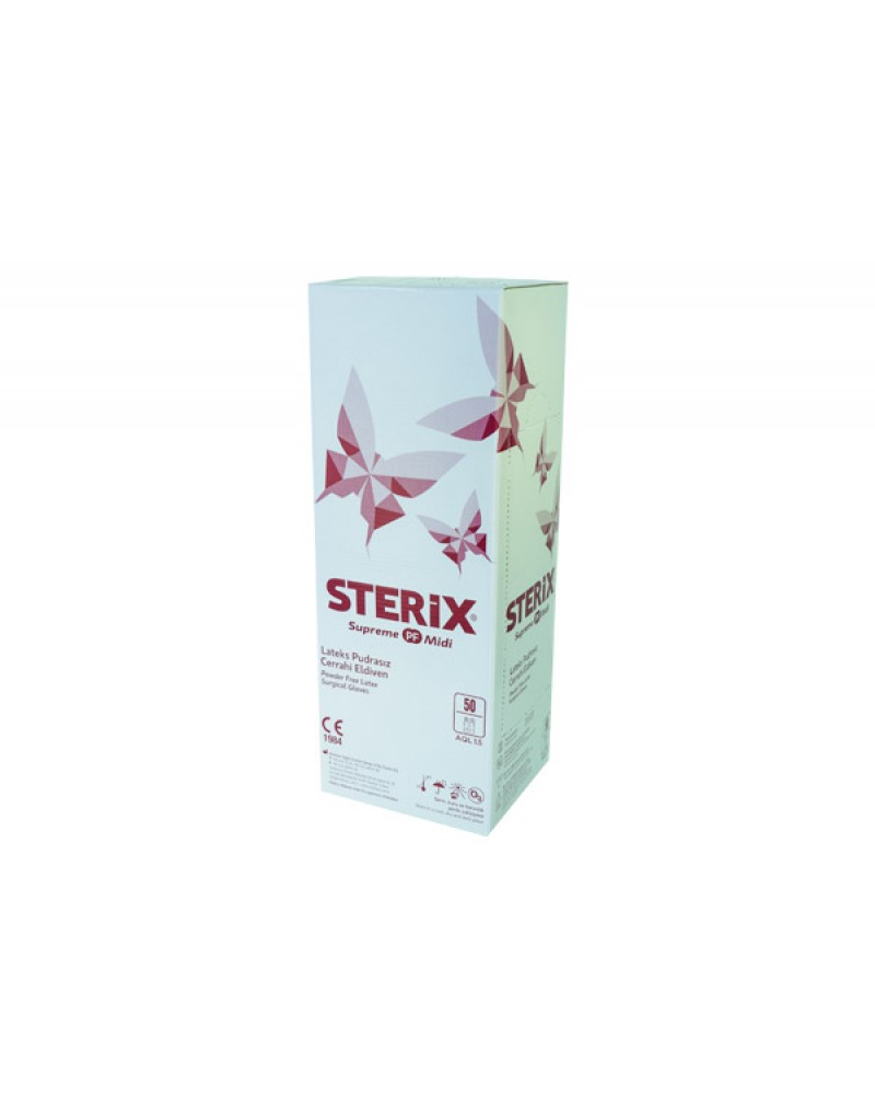 STERIX® Supreme PF Midi  Lateks Pudrasız Cerrahi Eldiven 