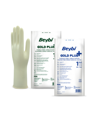 Beybi-Gold Plus Cerrahi Eldiven Pudralı & Pudrasız