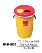 Çember Kilitli Tıbbi Atık Kutusu 30 lt